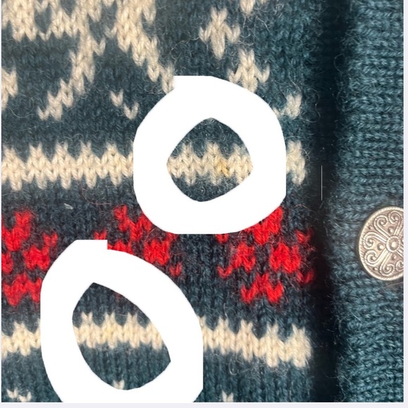 Vintage 90s Dale of Norway Reindeer 100% wool button up cardigan size large - Picture 9 of 9
